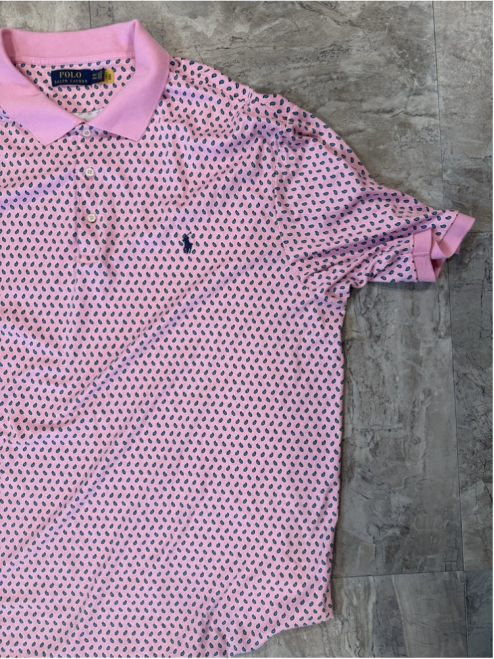 Polo Ralph Lauren Polo Shirt Pink Paisley Classic Fit Cotton Pony Logo 3XLT